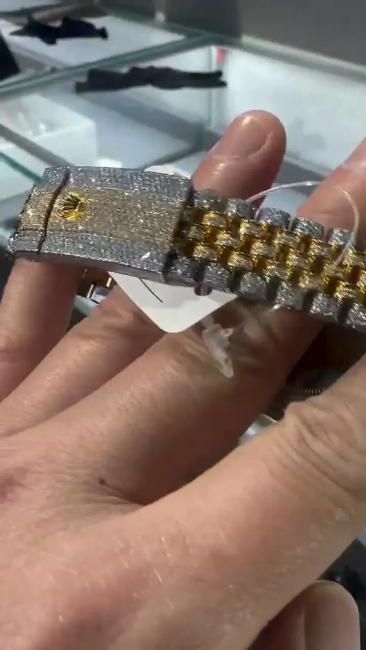 Rolex Date-Just Moissanite Diamond Watch  W 239
