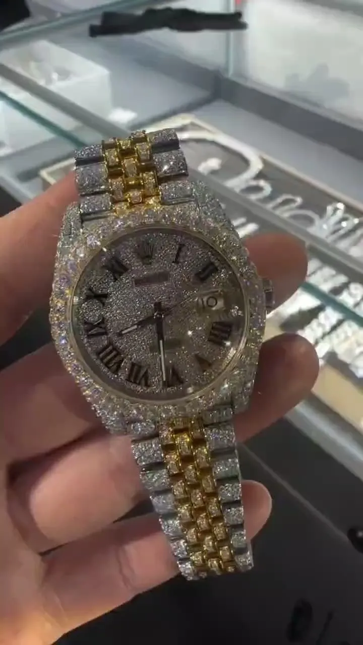 Rolex Date-Just Moissanite Diamond Watch  W 239