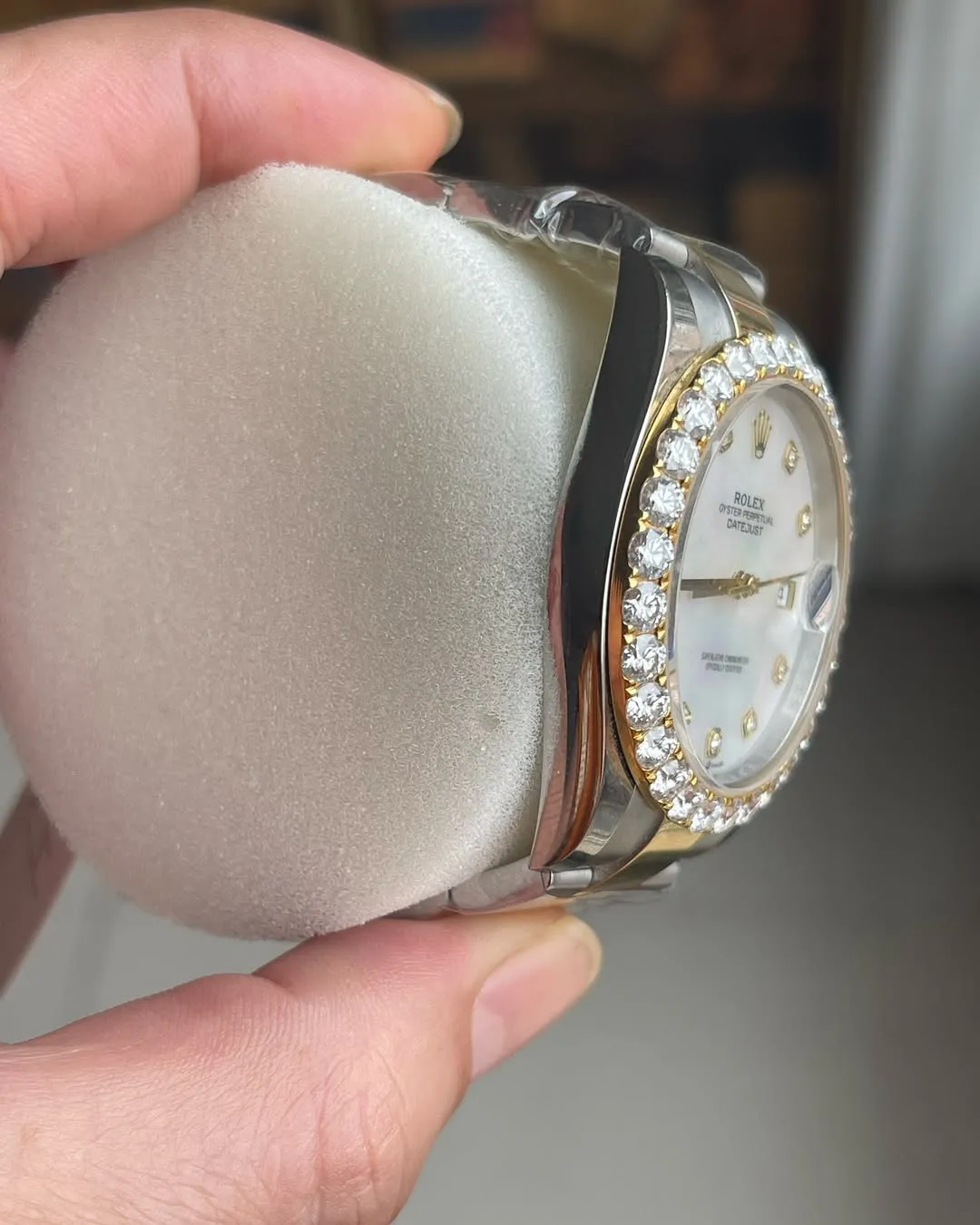 Rolex Date-Just Moissanite Diamond Watch  W 264
