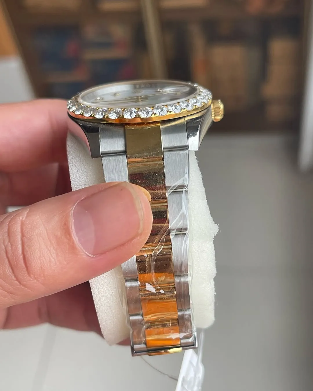 Rolex Date-Just Moissanite Diamond Watch  W 264