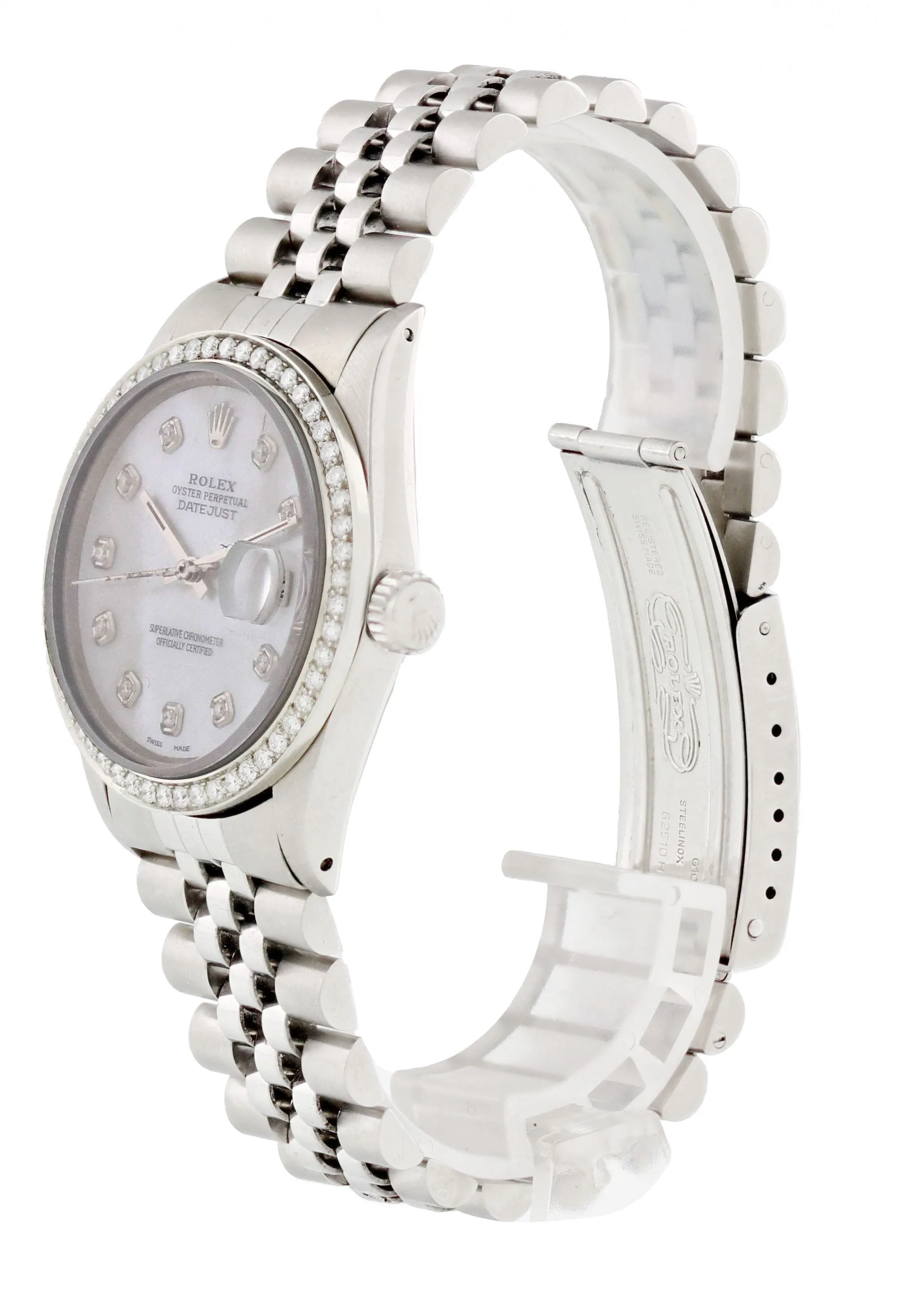 Rolex Datejust 16030 Diamond Dial And Bezel Mens Watch