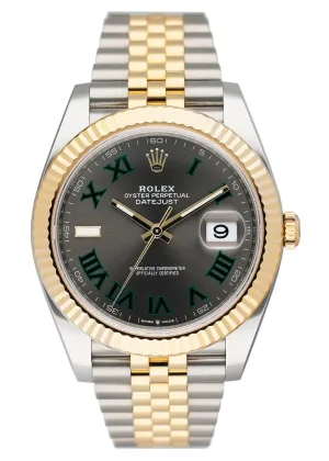 Rolex Datejust 41 126333 Wimbledon Dial Mens Watch Box Papers