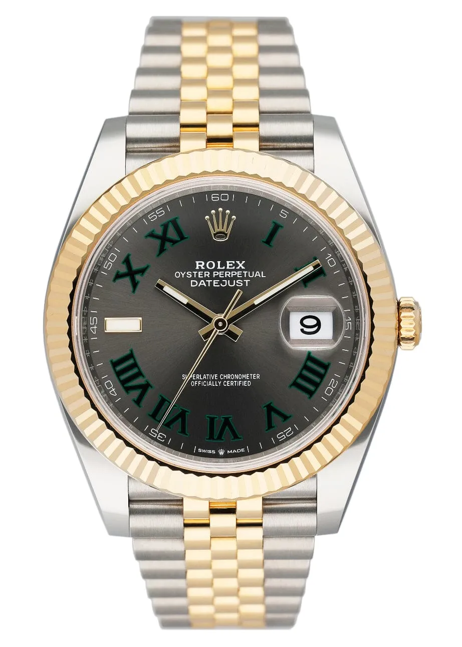 Rolex Datejust 41 126333 Wimbledon Dial Mens Watch Box Papers