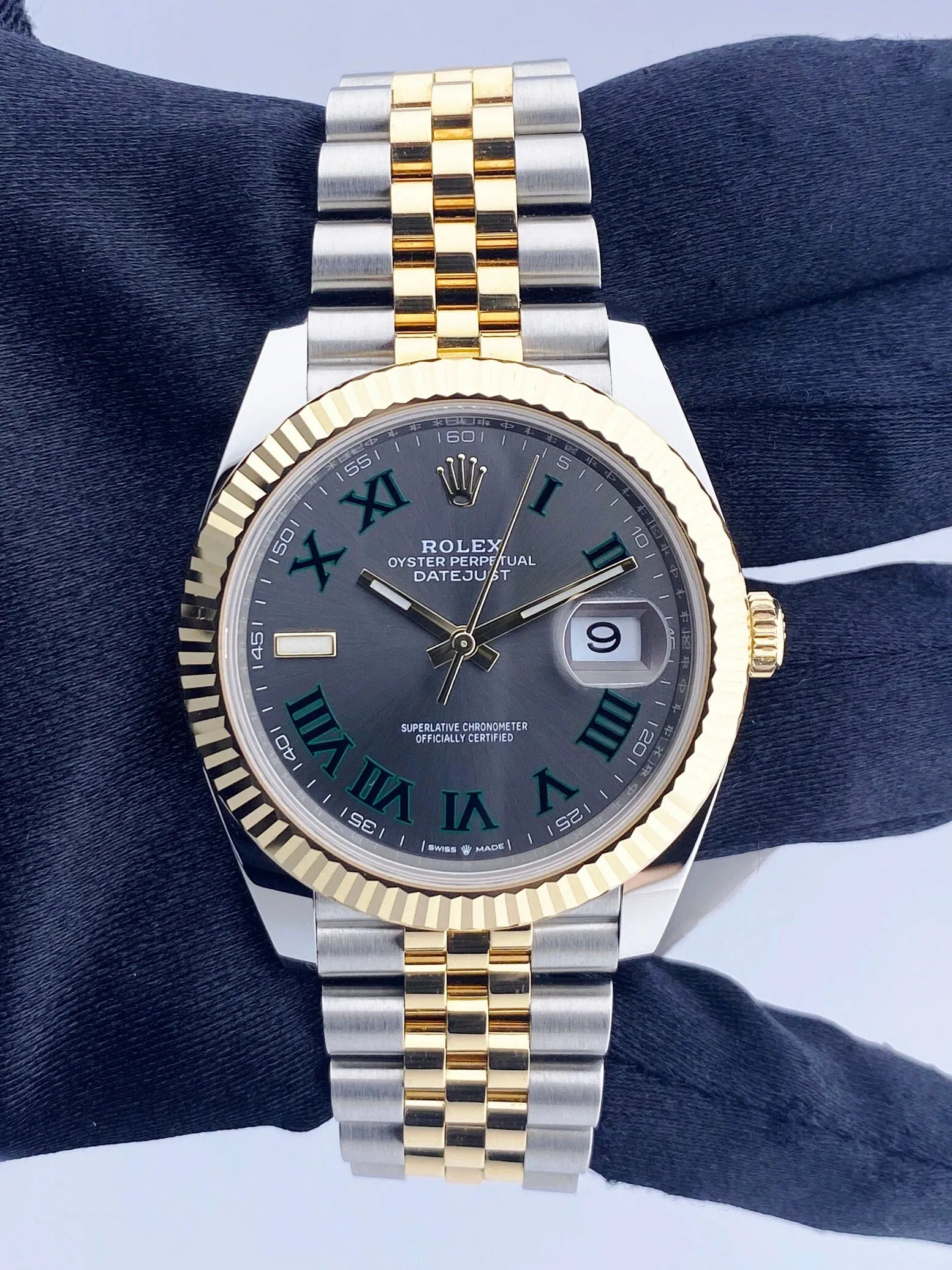 Rolex Datejust 41 126333 Wimbledon Dial Mens Watch Box Papers