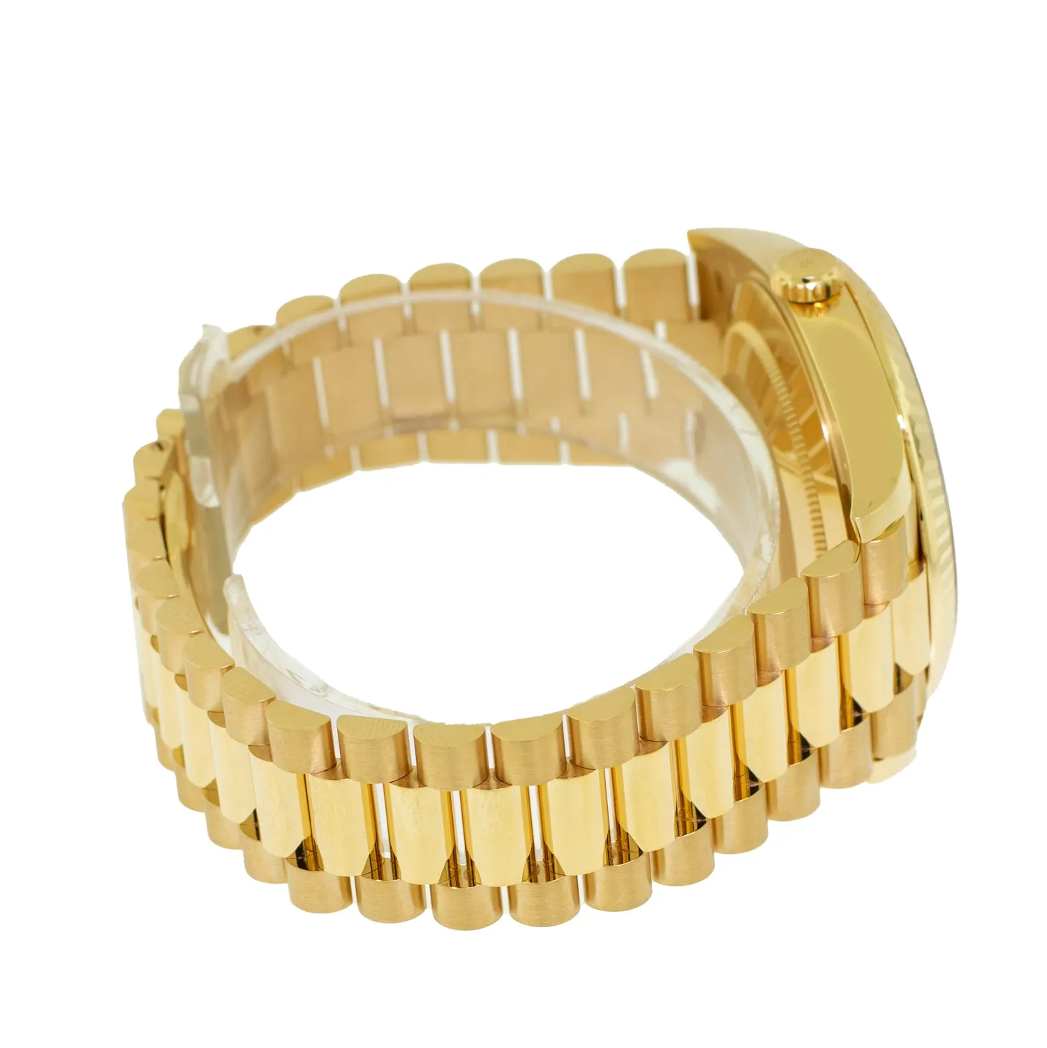 Rolex Day-Date 40mm Yellow Gold Green Ombre Roman Dial & Fluted Bezel 228238