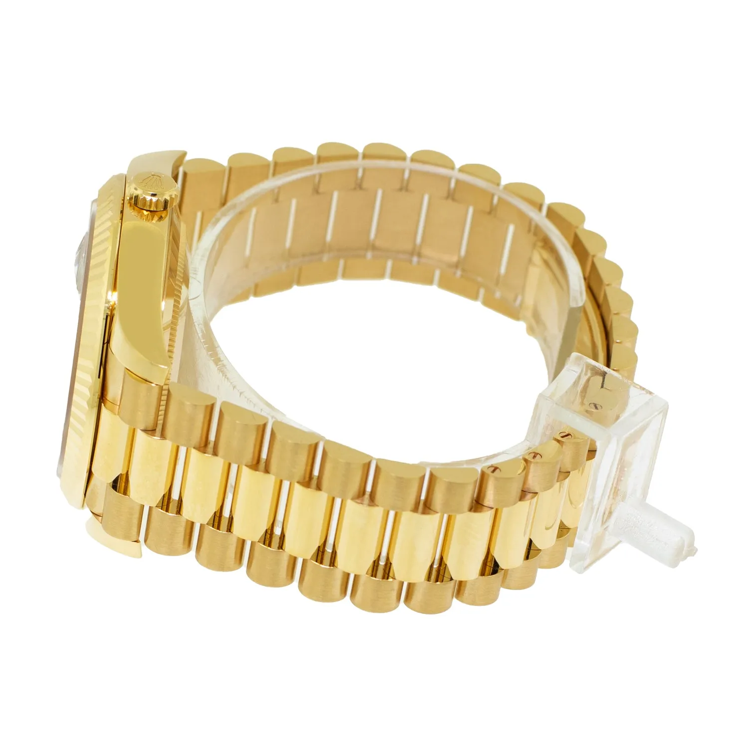 Rolex Day-Date 40mm Yellow Gold Green Ombre Roman Dial & Fluted Bezel 228238