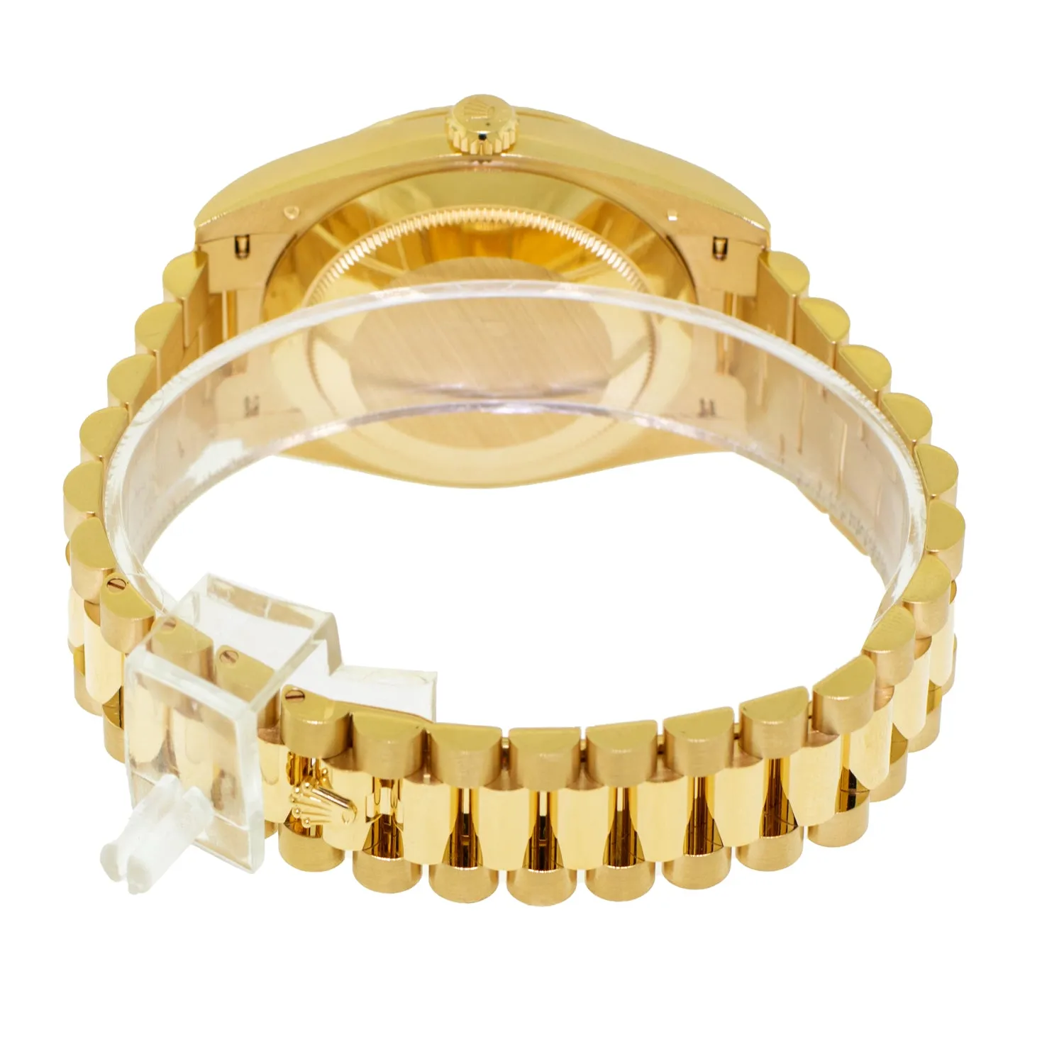 Rolex Day-Date 40mm Yellow Gold Green Ombre Roman Dial & Fluted Bezel 228238