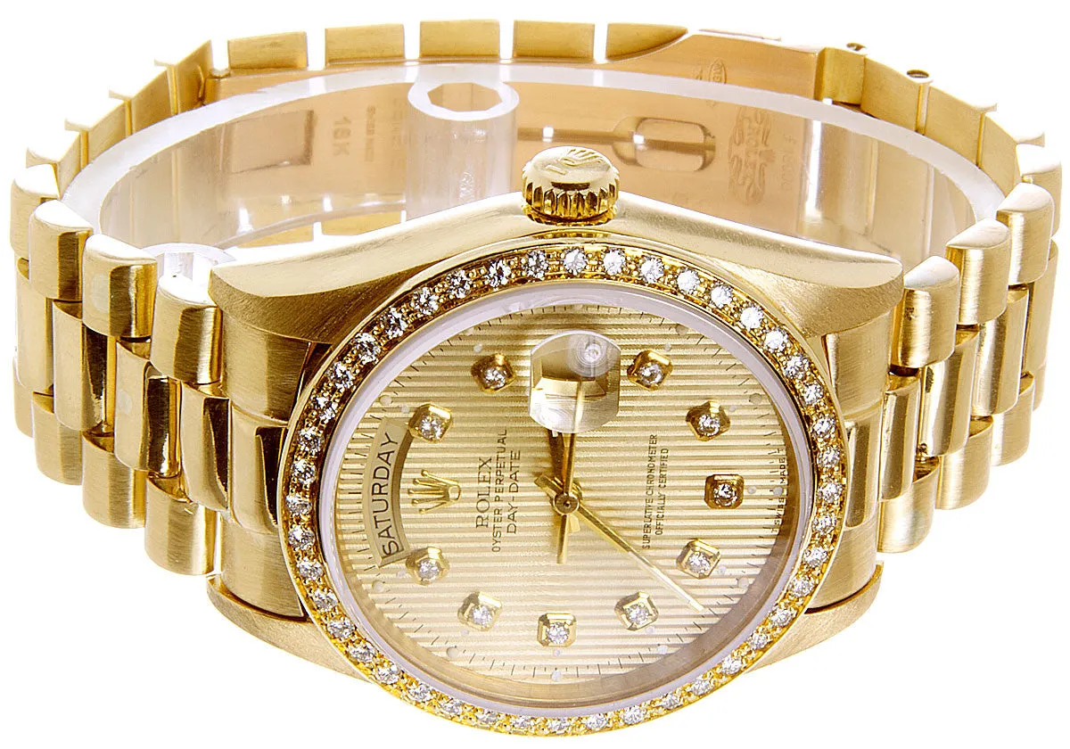 Rolex Day-Date President with Diamond Dial Bezel