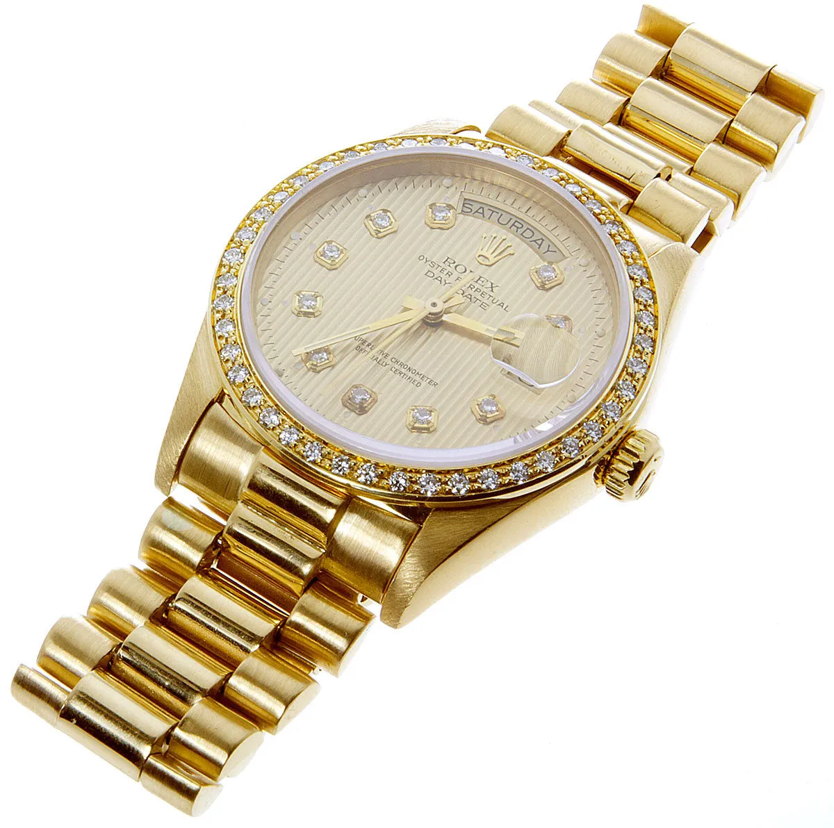 Rolex Day-Date President with Diamond Dial Bezel