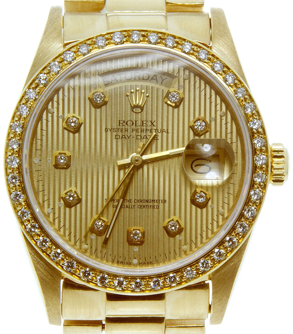 Rolex Day-Date President with Diamond Dial Bezel