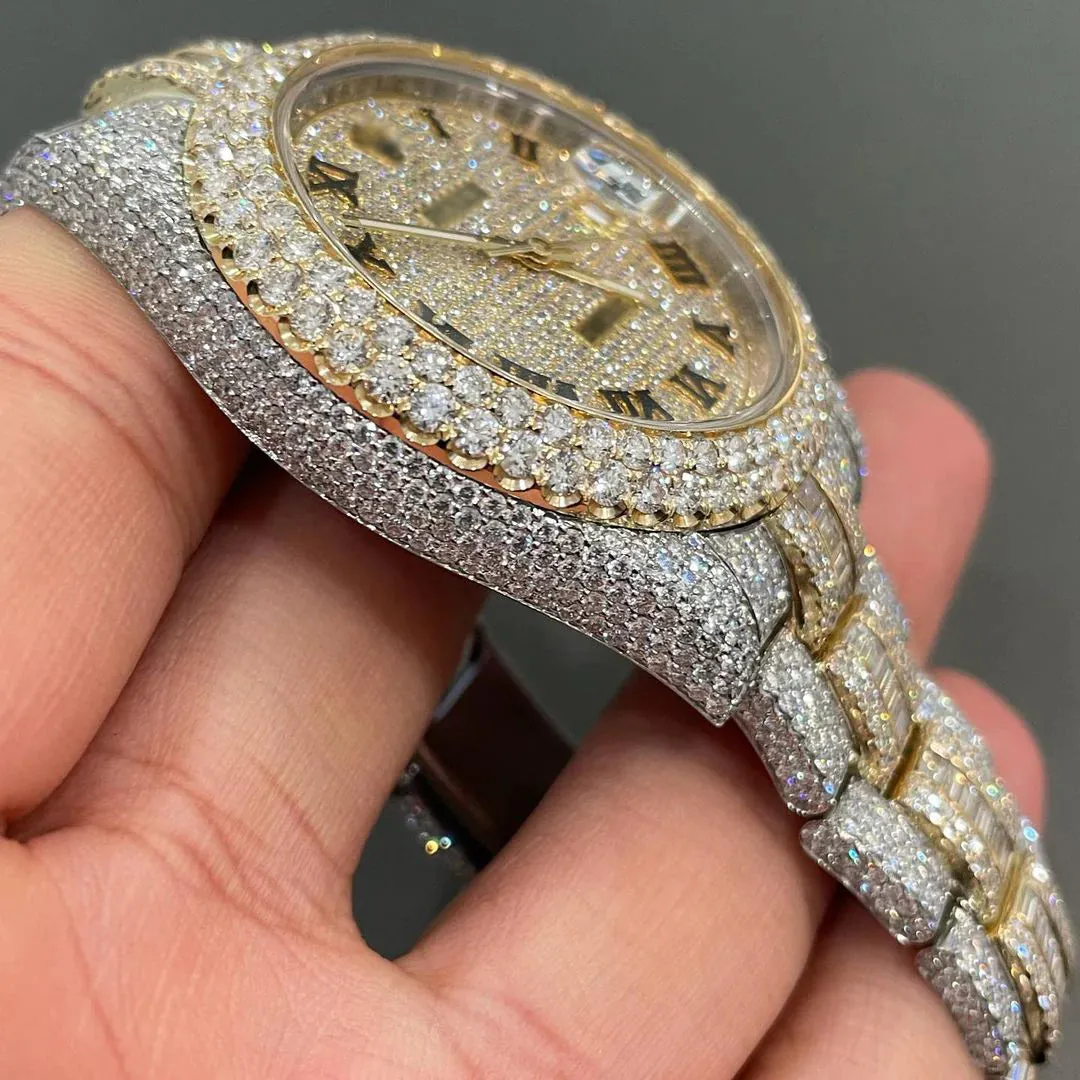 Rolex Day-Date Presidential Moissanite Diamond Watch | Iced Out Moissanite Watch  W 131