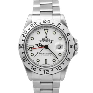 Rolex Explorer II POLAR WHITE Orange Stainless Steel 40mm Date Watch 16570