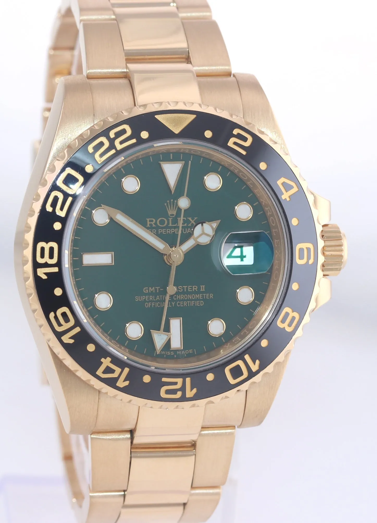 Rolex GMT-Master 2 Ceramic Green Dial 116718 Yellow Gold 40mm Watch Box