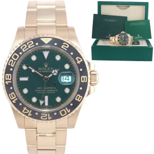 Rolex GMT-Master 2 Ceramic Green Dial 116718 Yellow Gold 40mm Watch Box
