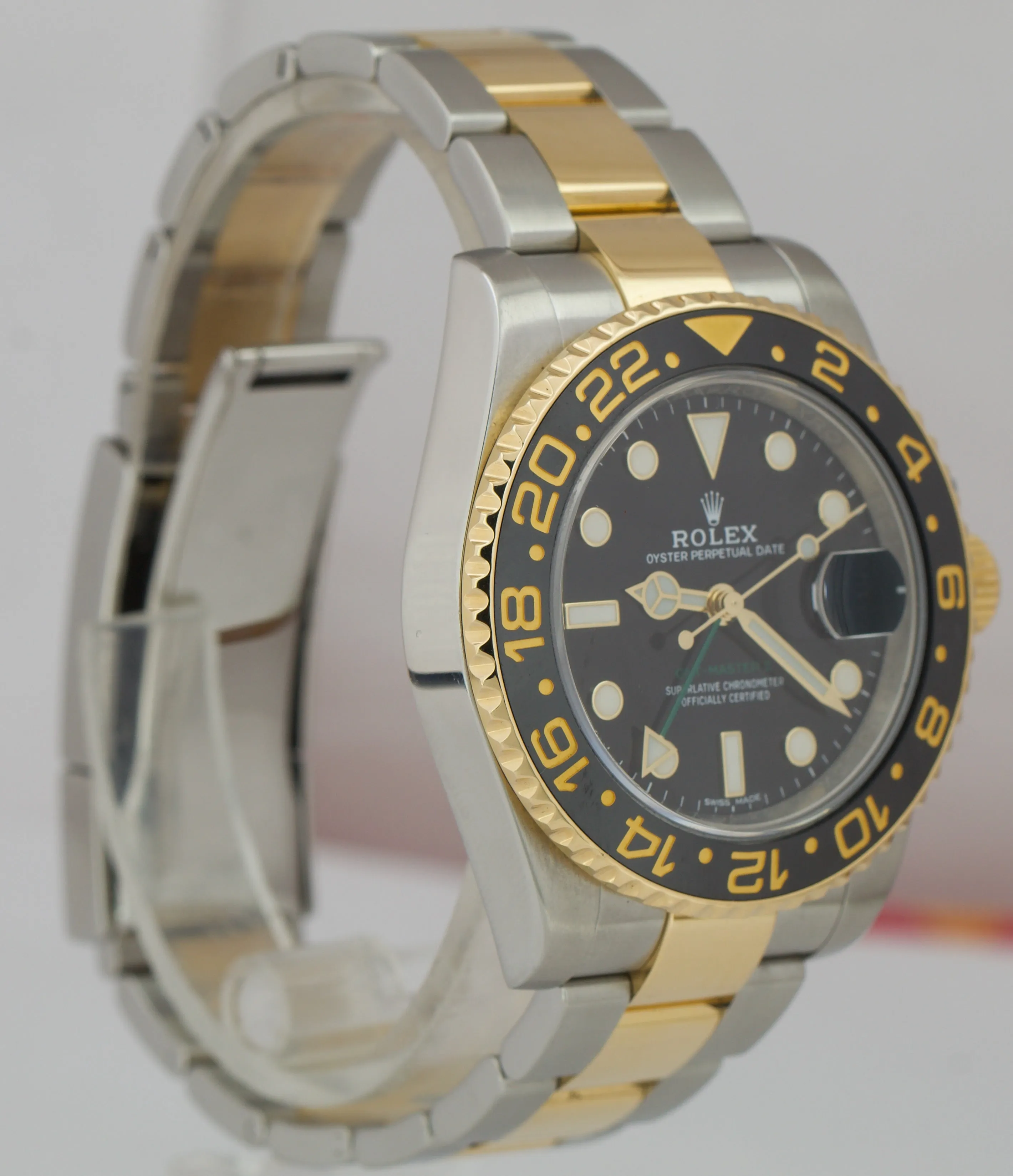 Rolex GMT-Master II Ceramic 116713 Black Two-Tone 18K Stainless PAPERS 40mm B P
