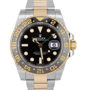 Rolex GMT-Master II Ceramic 116713 Black Two-Tone 18K Stainless PAPERS 40mm B P