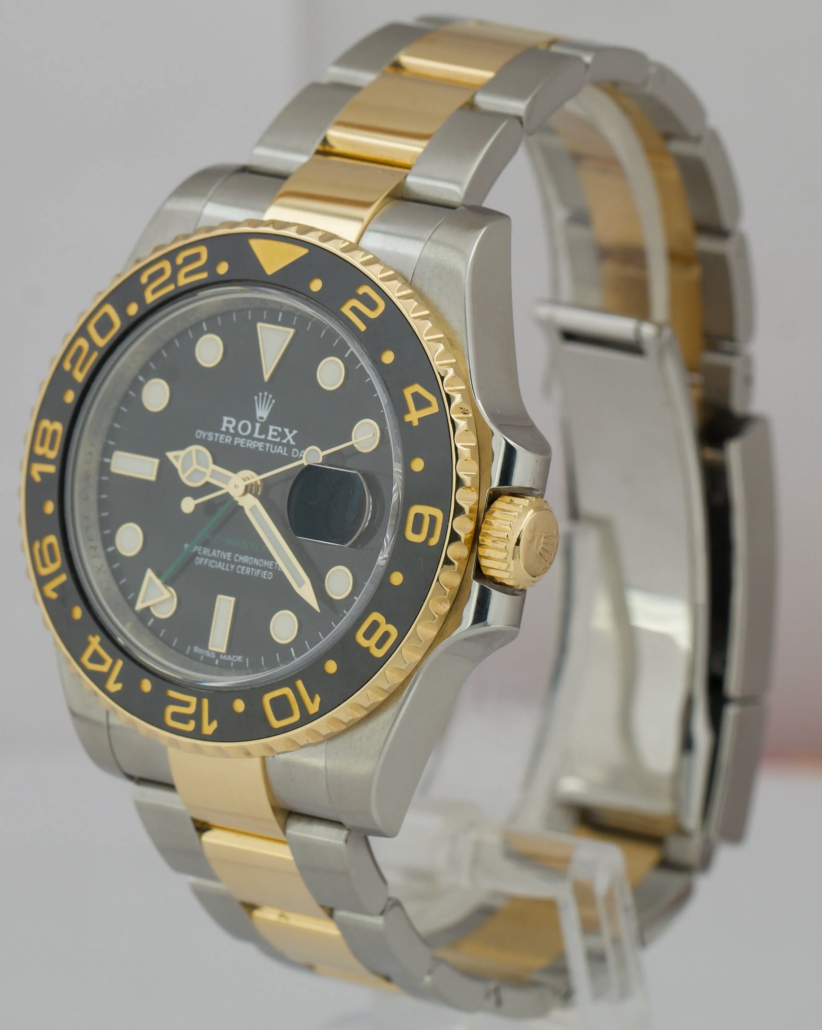 Rolex GMT-Master II Ceramic 116713 Black Two-Tone 18K Stainless PAPERS 40mm B P