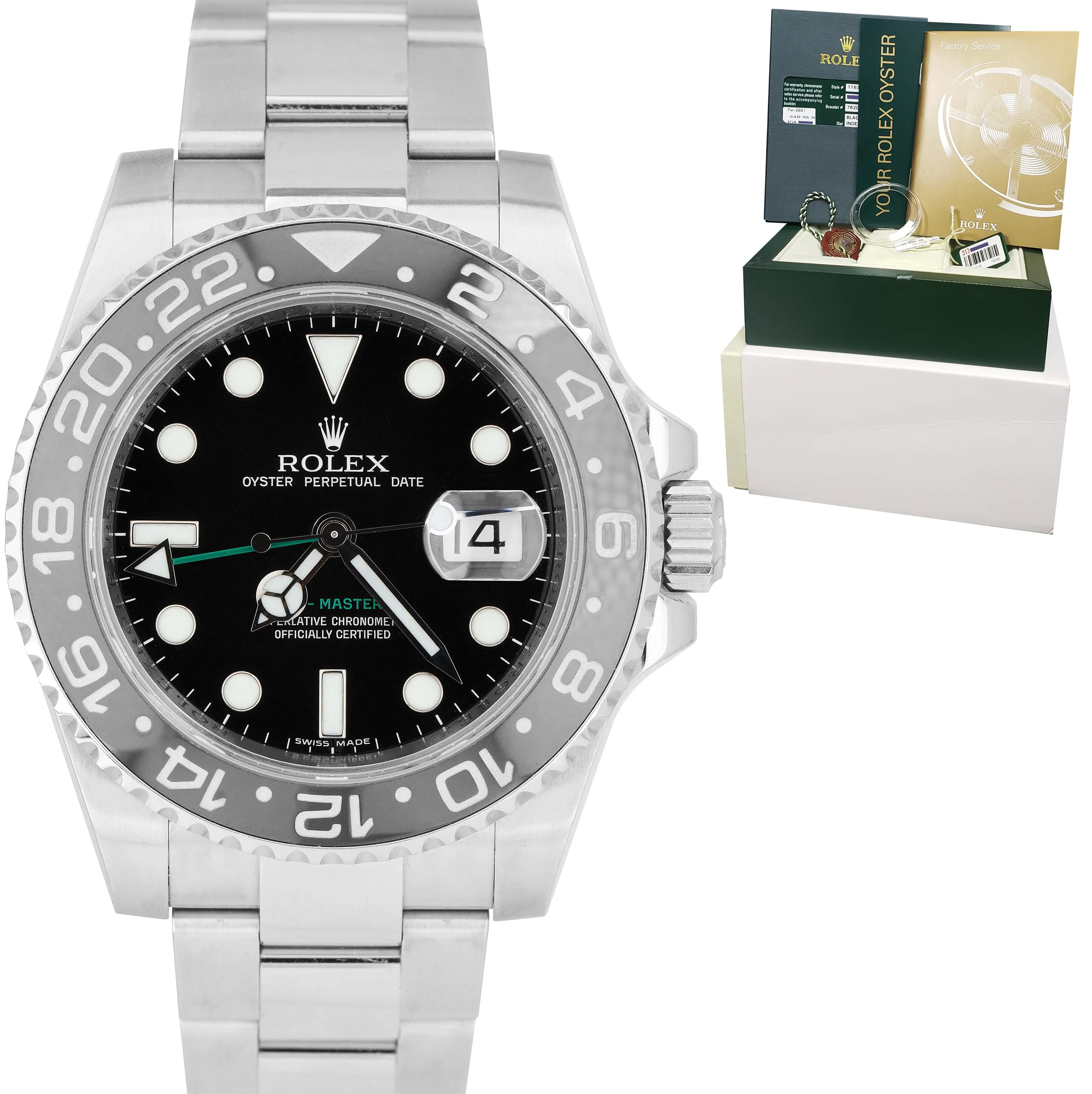 Rolex GMT-Master II Stainless Steel Black 40mm Ceramic Watch 116710 LN FULL SET