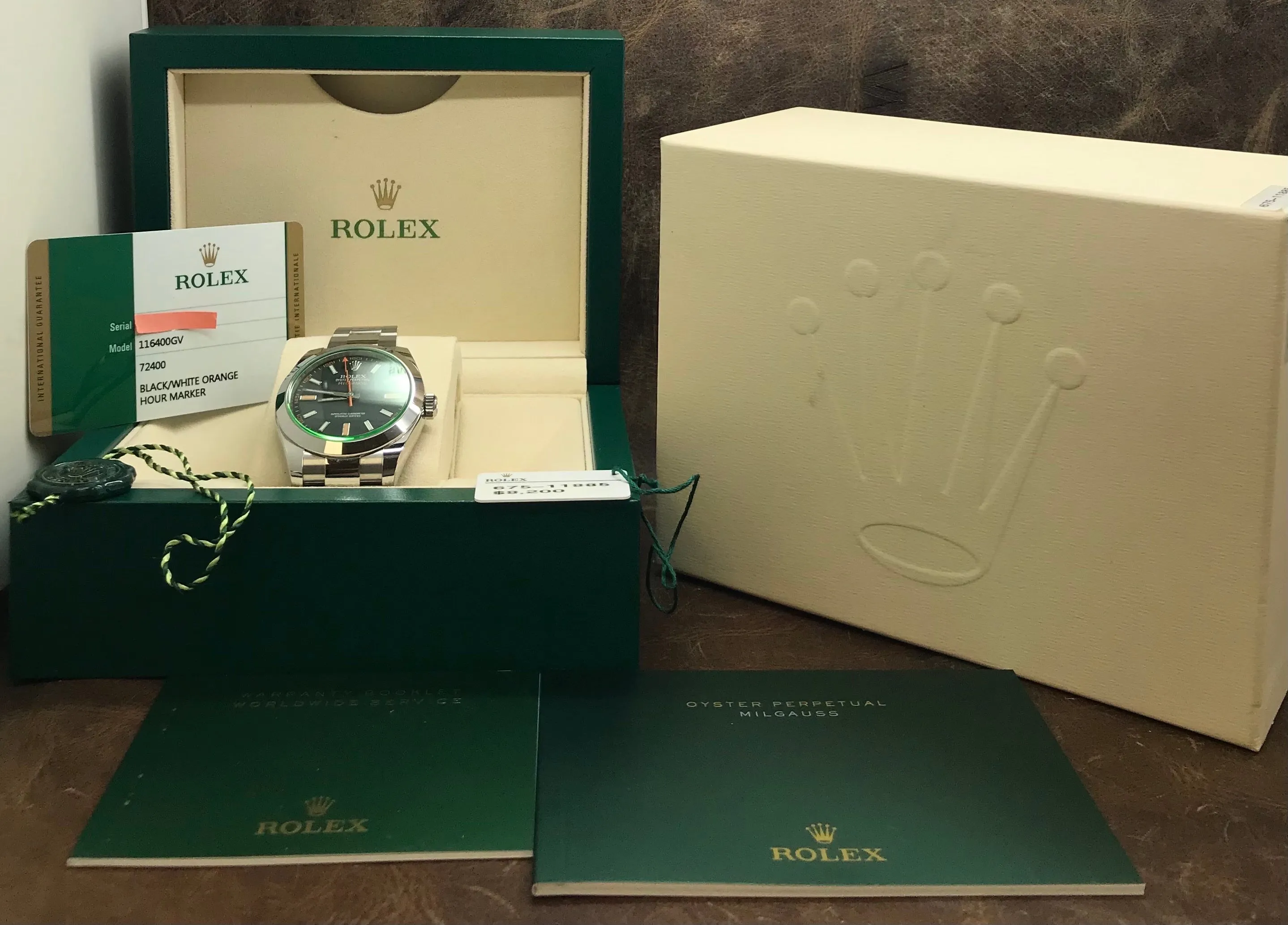 Rolex Green Milgauss Green 116400GV Black Dial Automatic Men's Watch