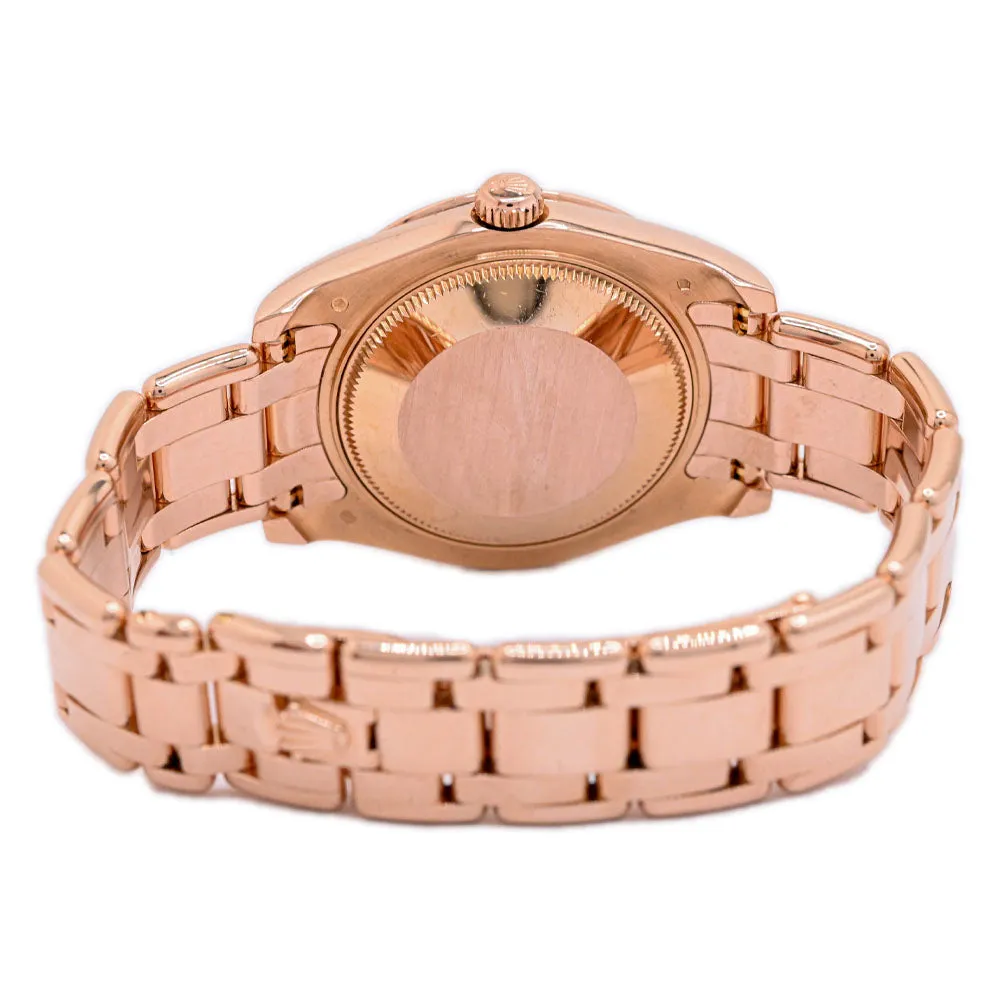Rolex Ladies Pearlmaster Rose Gold 34mm Chocolate Roman Diamond 6 Dial Watch Reference #: 81315
