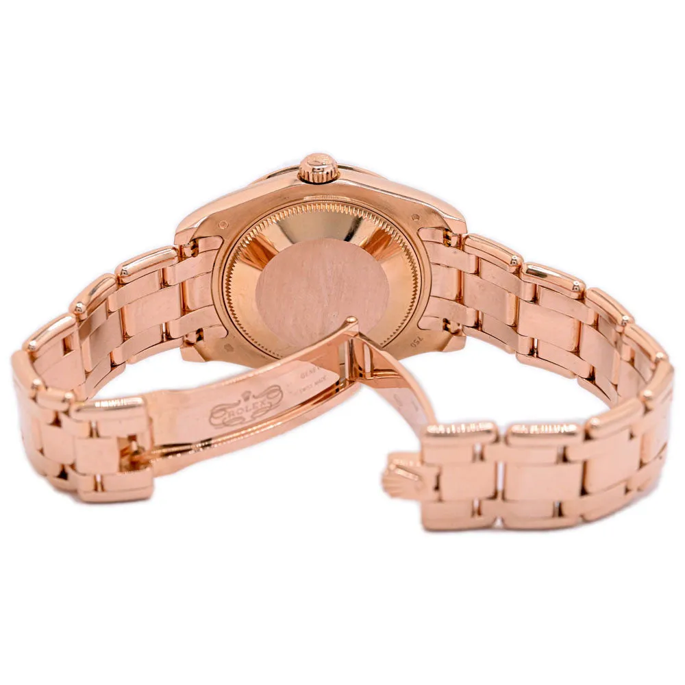 Rolex Ladies Pearlmaster Rose Gold 34mm Chocolate Roman Diamond 6 Dial Watch Reference #: 81315