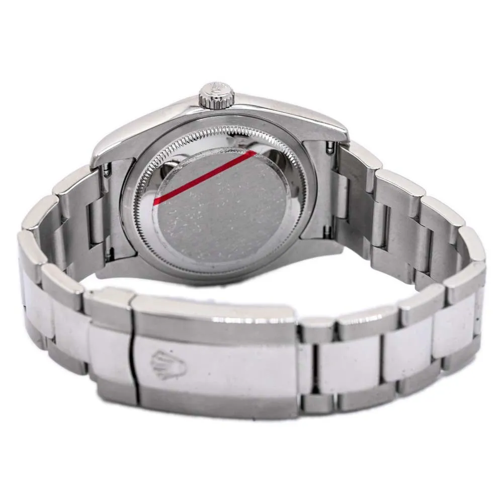 Rolex Mens Datejust Stainless Steel 36mm Black Tuxedo Stick Dial Watch Reference #: 116234