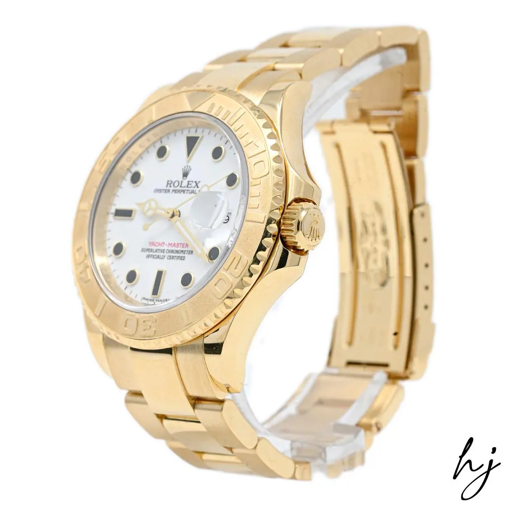 Rolex Men's Yacht-Master 18K Yellow Gold 40mm White Dot Dial Watch Reference #: 16628