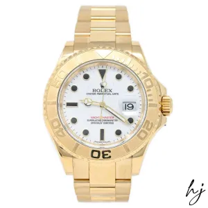 Rolex Men's Yacht-Master 18K Yellow Gold 40mm White Dot Dial Watch Reference #: 16628