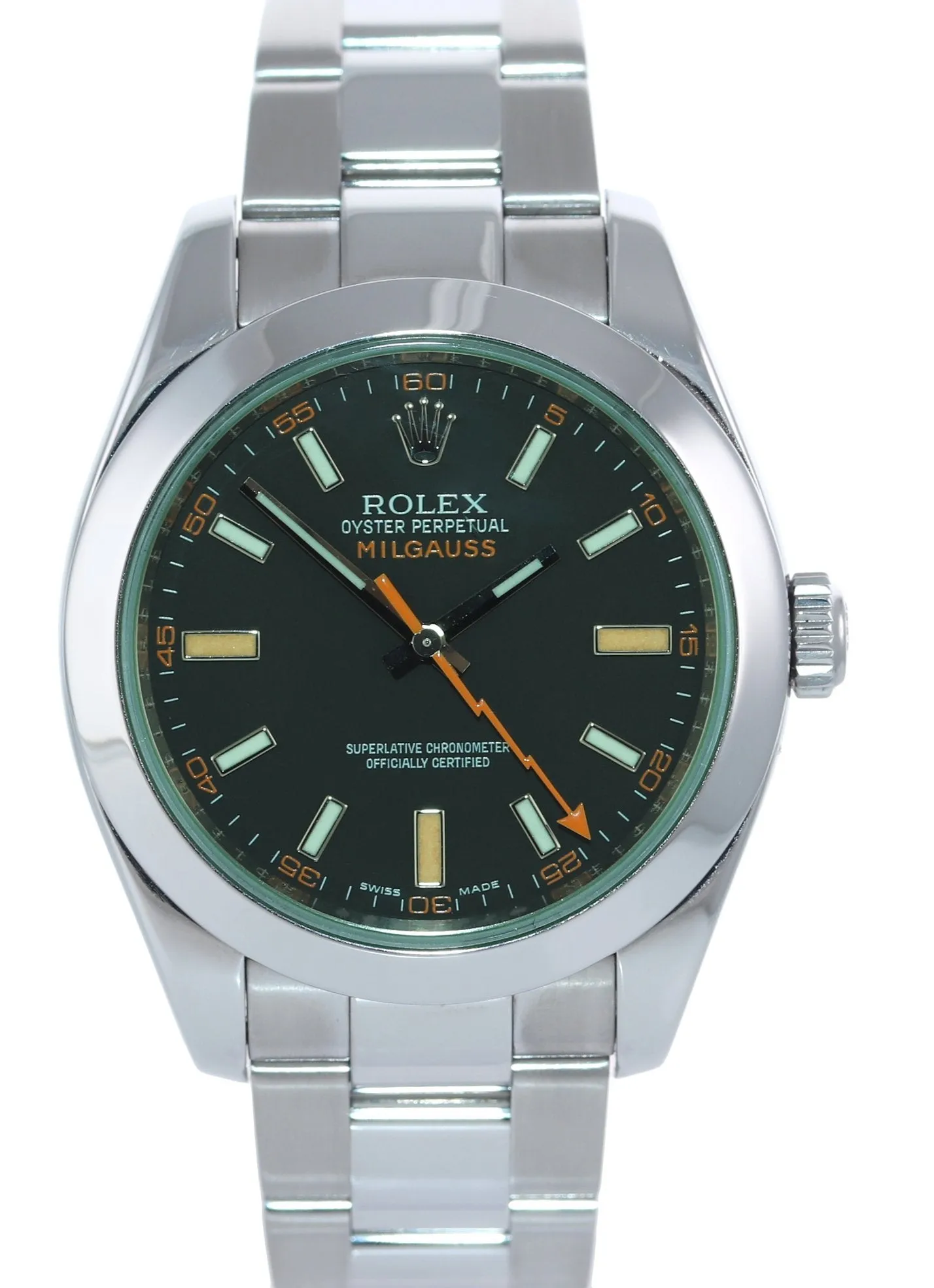 Rolex Milgauss 116400 Steel Green Black Anti-Magnetic Steel 40mm Watch Box