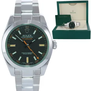 Rolex Milgauss 116400 Steel Green Black Anti-Magnetic Steel 40mm Watch Box