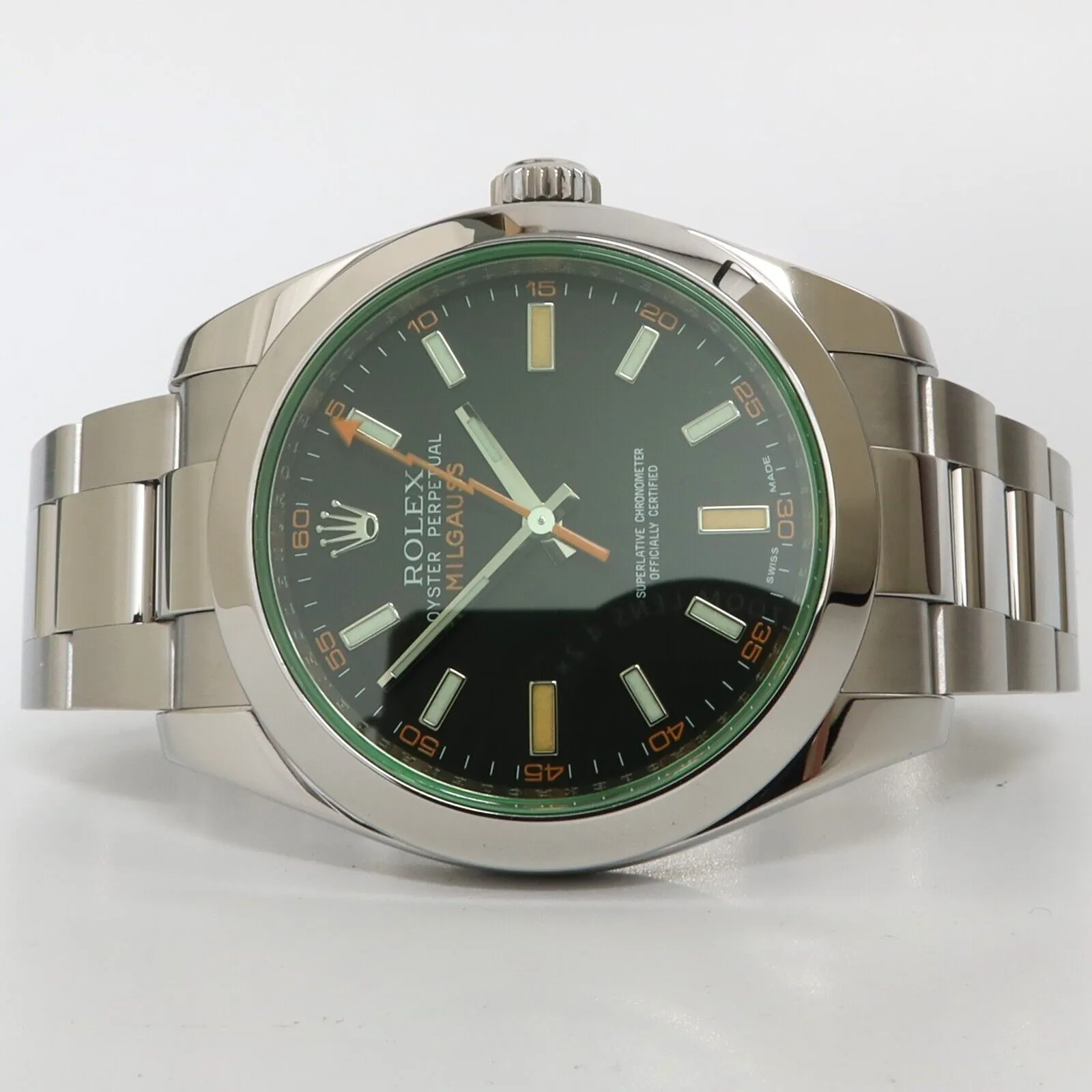Rolex Milgauss Black Dial Green Crystal Stainless Steel 40MM Automatic 116400GV