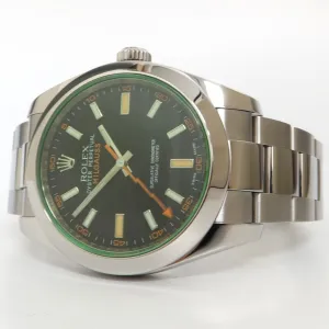 Rolex Milgauss Black Dial Green Crystal Stainless Steel 40MM Automatic 116400GV
