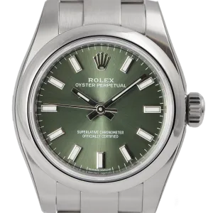 Rolex Oyster Perpetual 26 Steel Olive Green/Index 176200