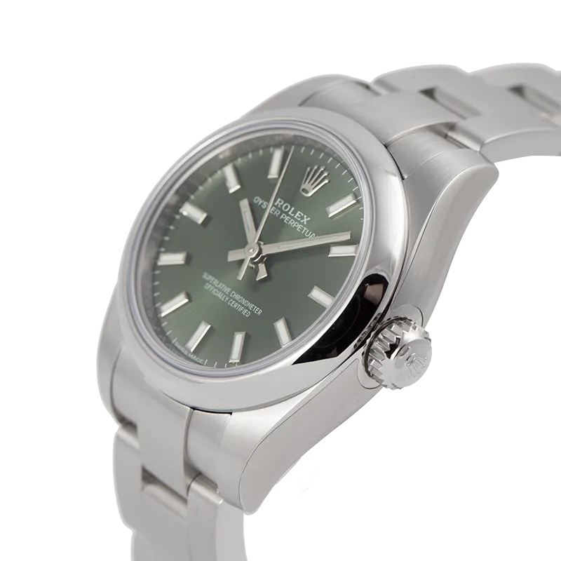 Rolex Oyster Perpetual 26 Steel Olive Green/Index 176200