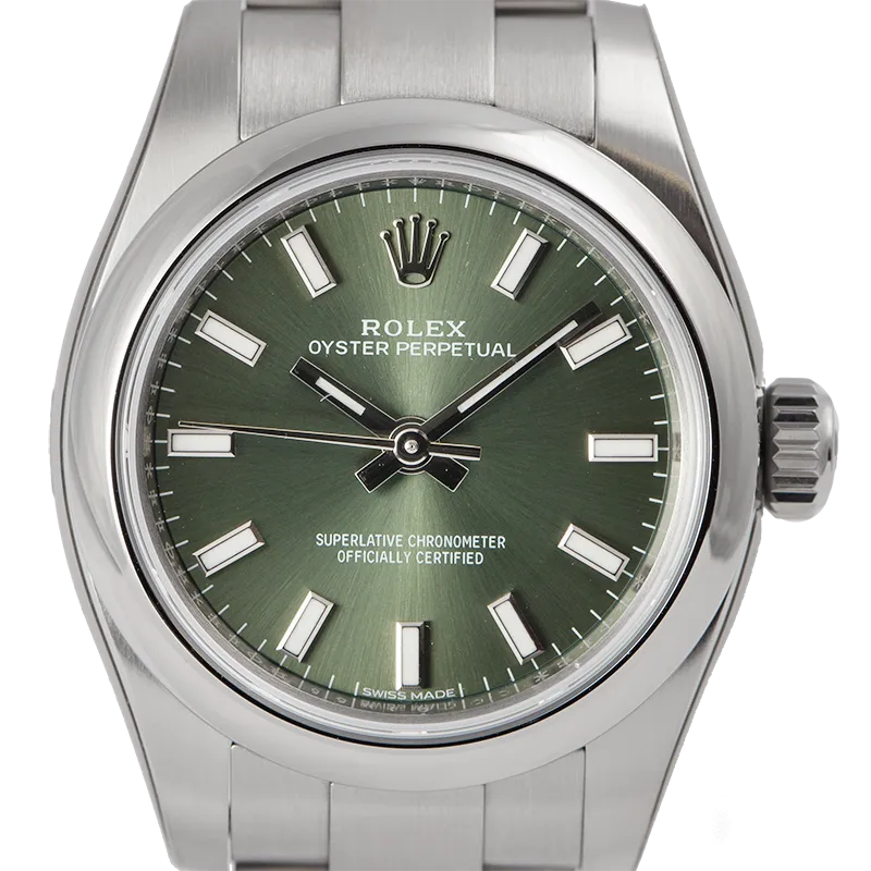 Rolex Oyster Perpetual 26 Steel Olive Green/Index 176200