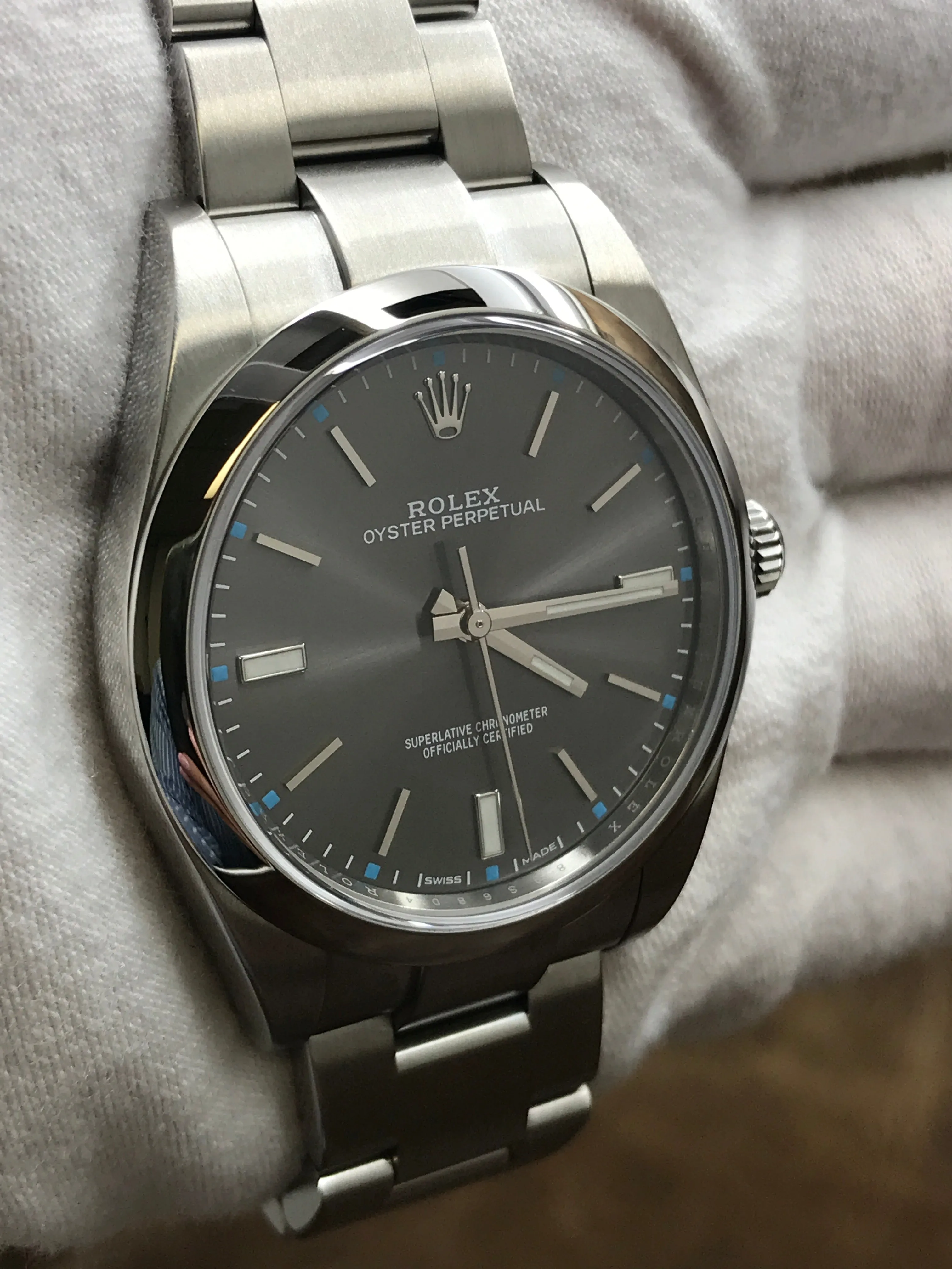 Rolex Oyster Perpetual 39mm 114300 Dark Rhodium Dial Automatic Watch