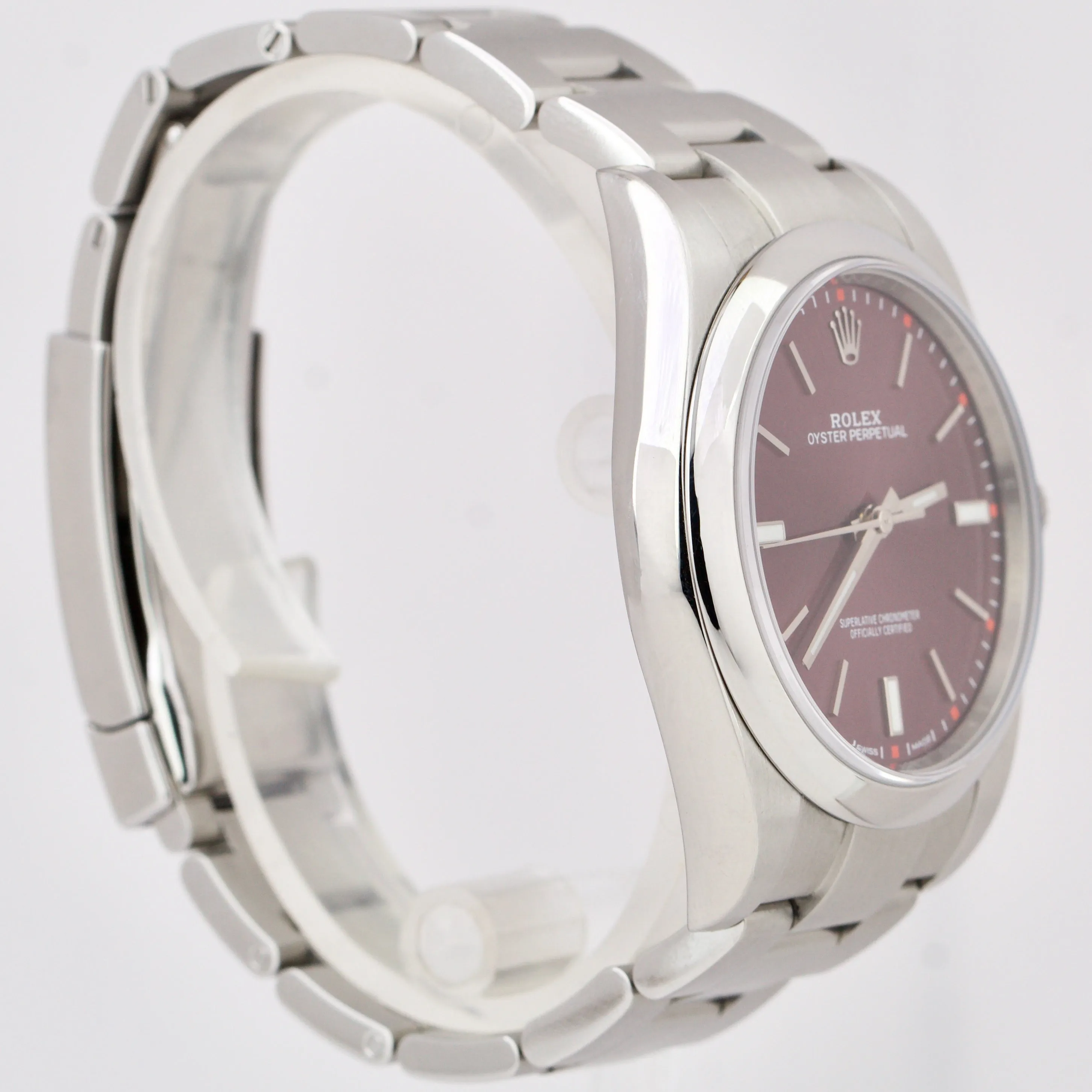 Rolex Oyster Perpetual 39mm GRAPE Purple Stainless Steel Oyster Watch 114300
