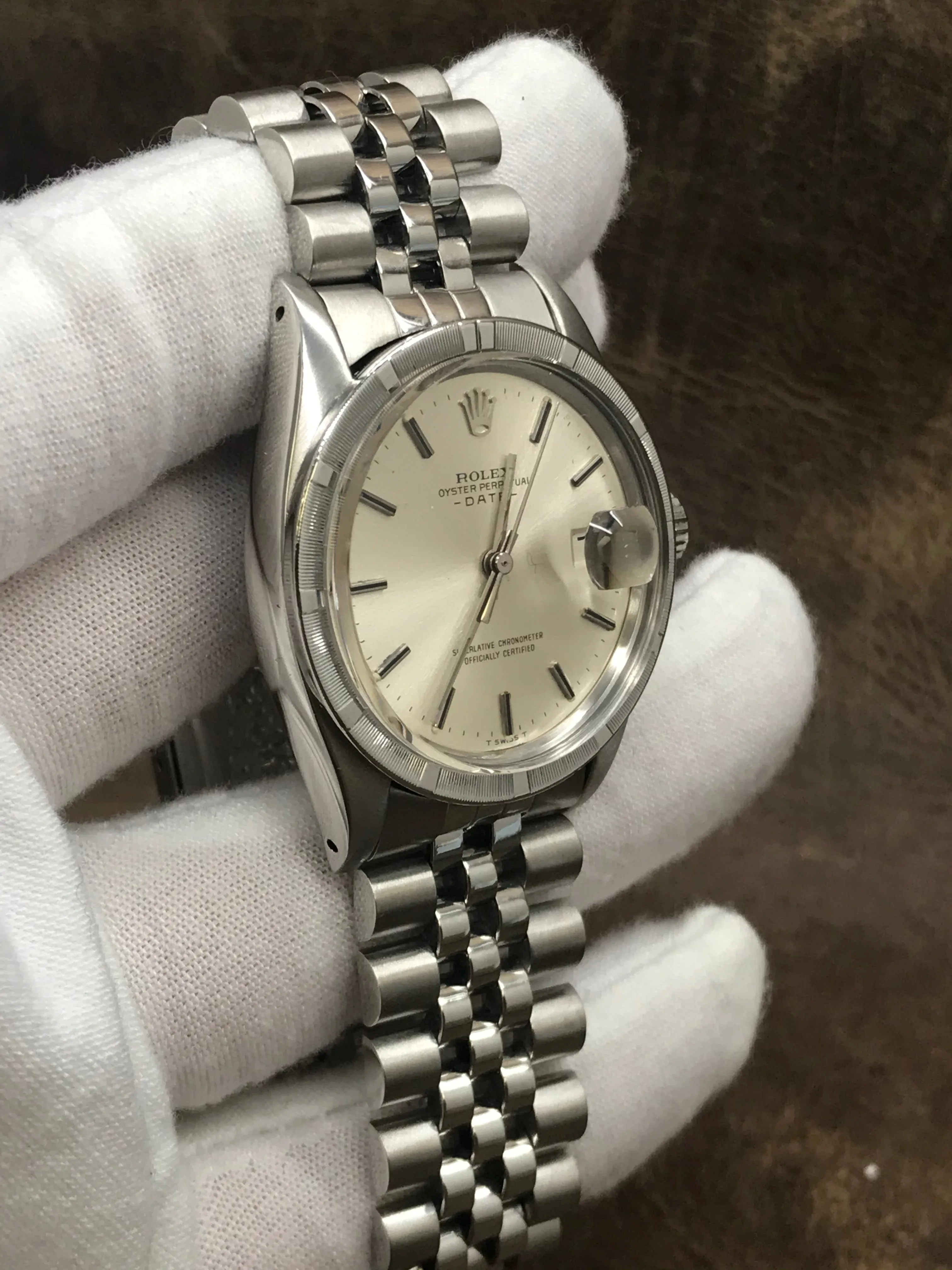 Rolex Oyster Perpetual Date 34mm 1501 Silver Dial Automatic Watch