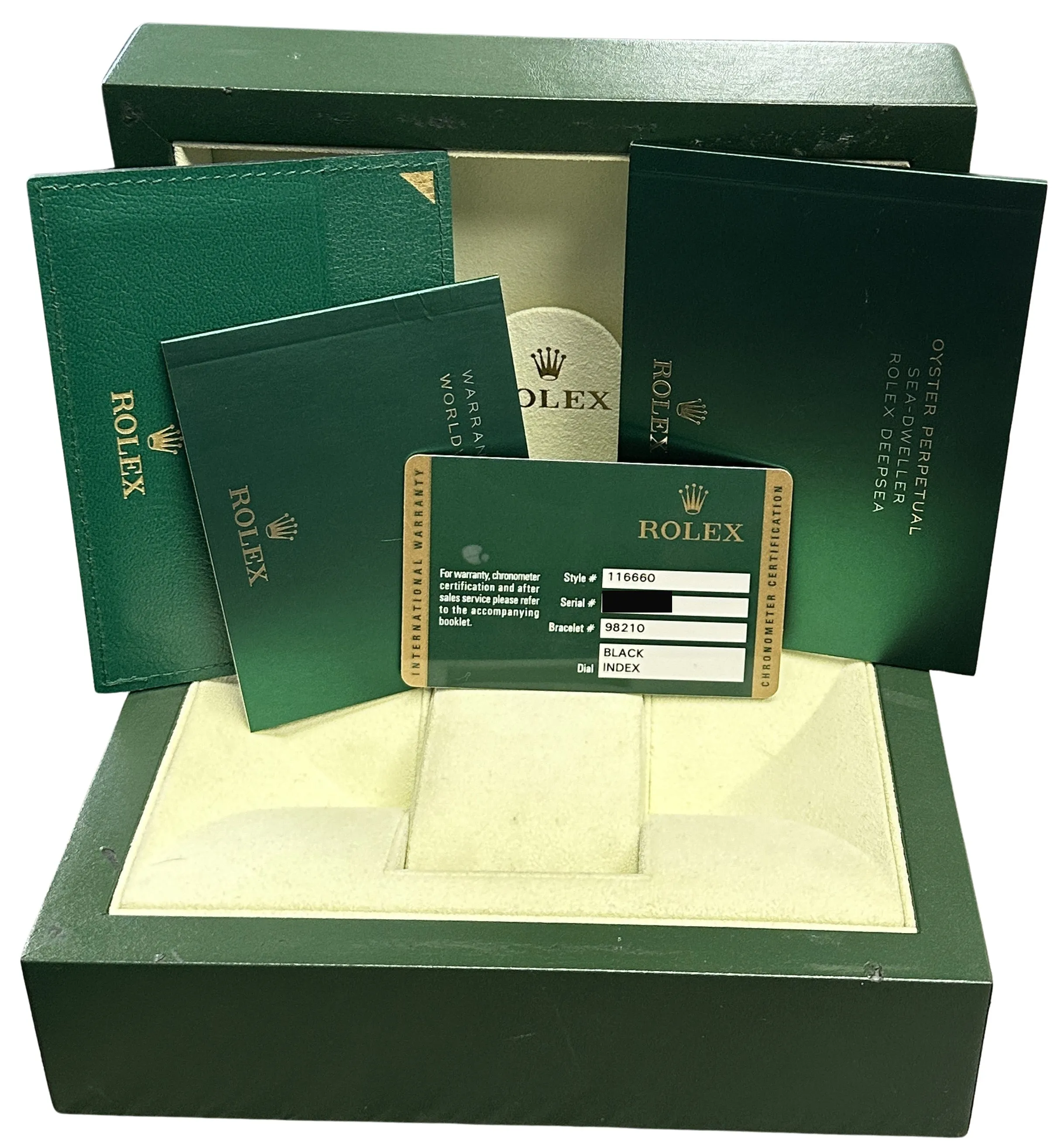 Rolex Sea-Dweller Deepsea PAPERS Stainless Steel Black 44mm 116660 Watch B P