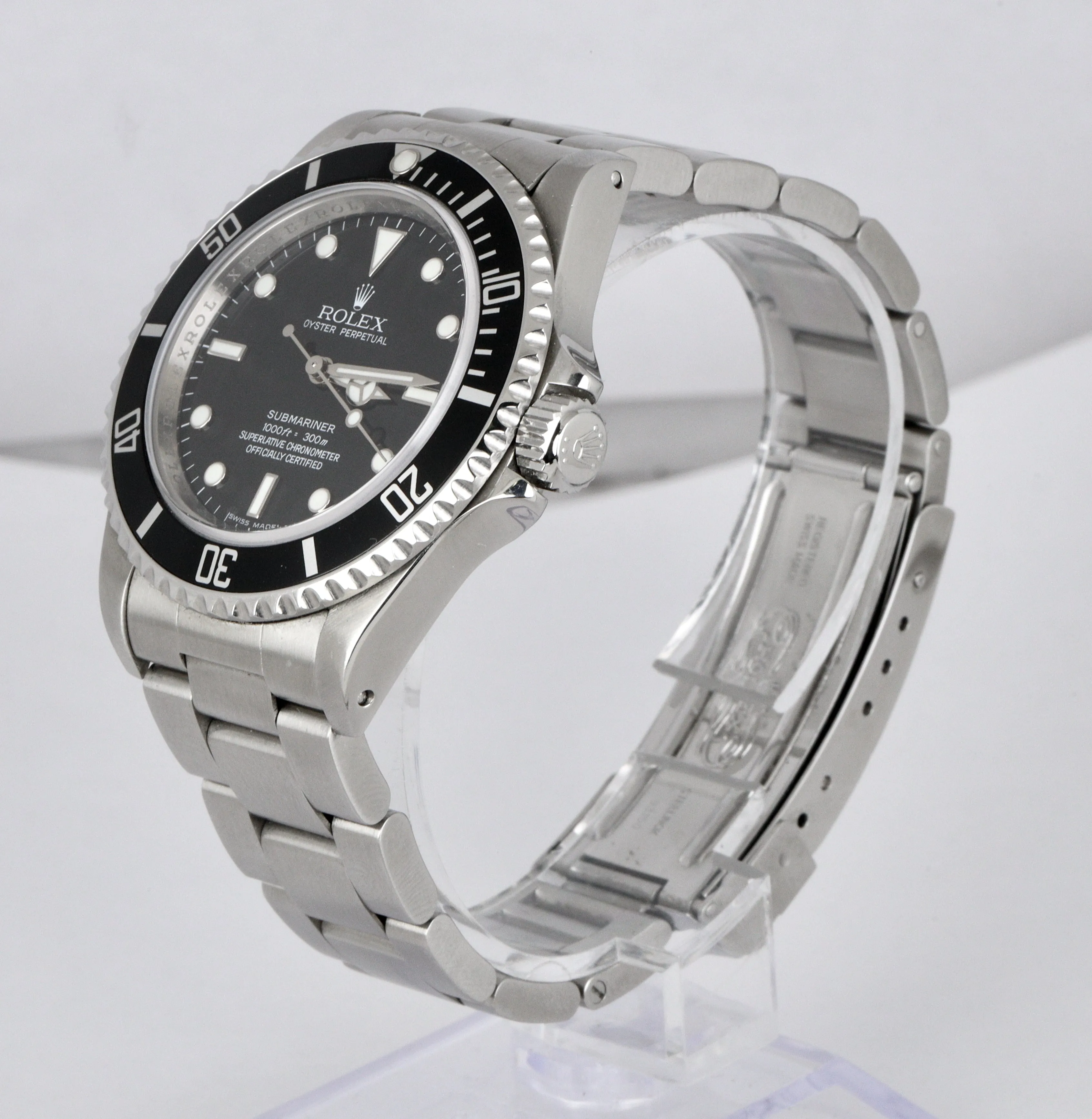 Rolex Submariner 4-Line No-Date 14060 ENGRAVED REHAUT Stainless Steel Z Black