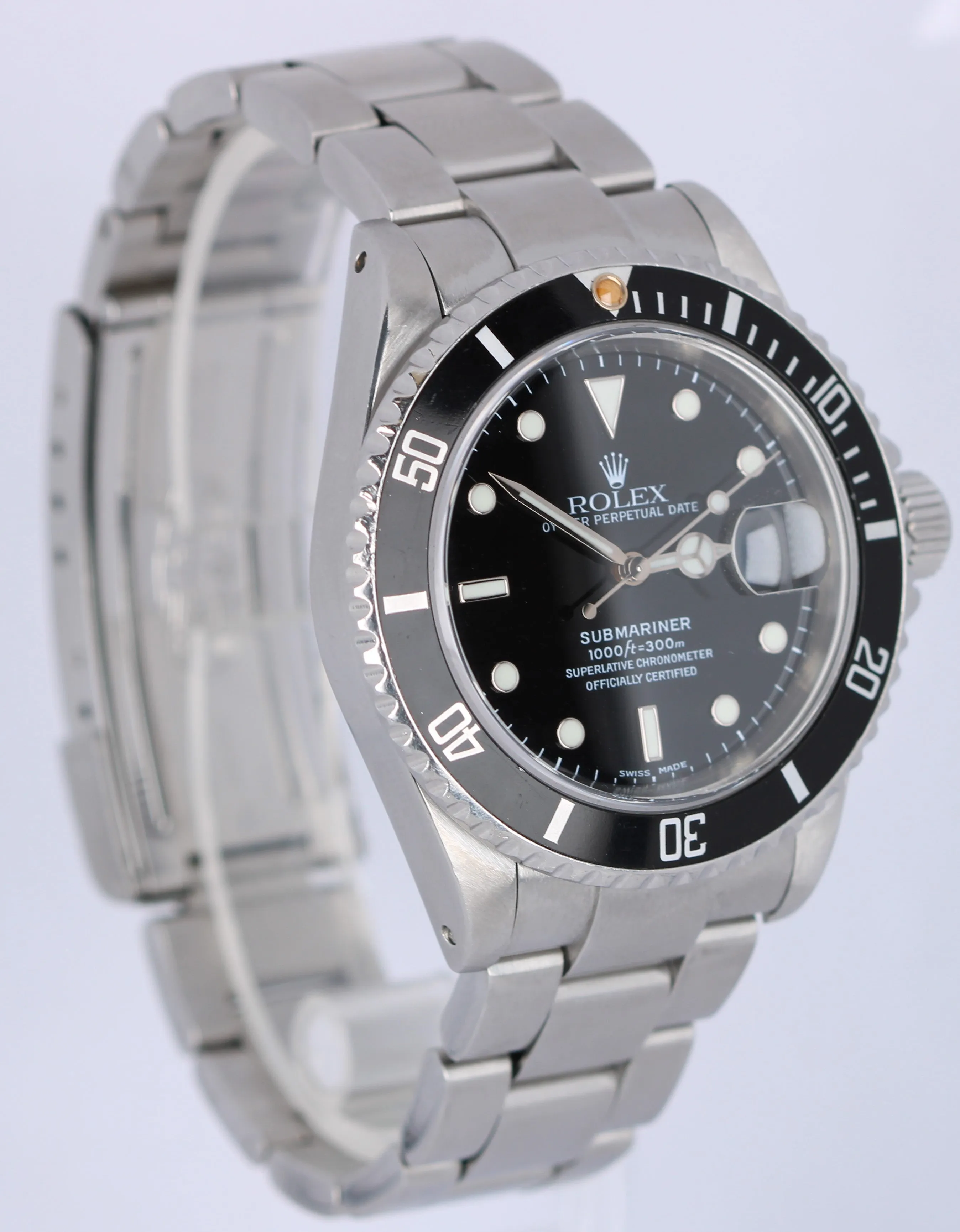 Rolex Submariner Date 40mm Black Dial Stainless Steel 16610 Watch