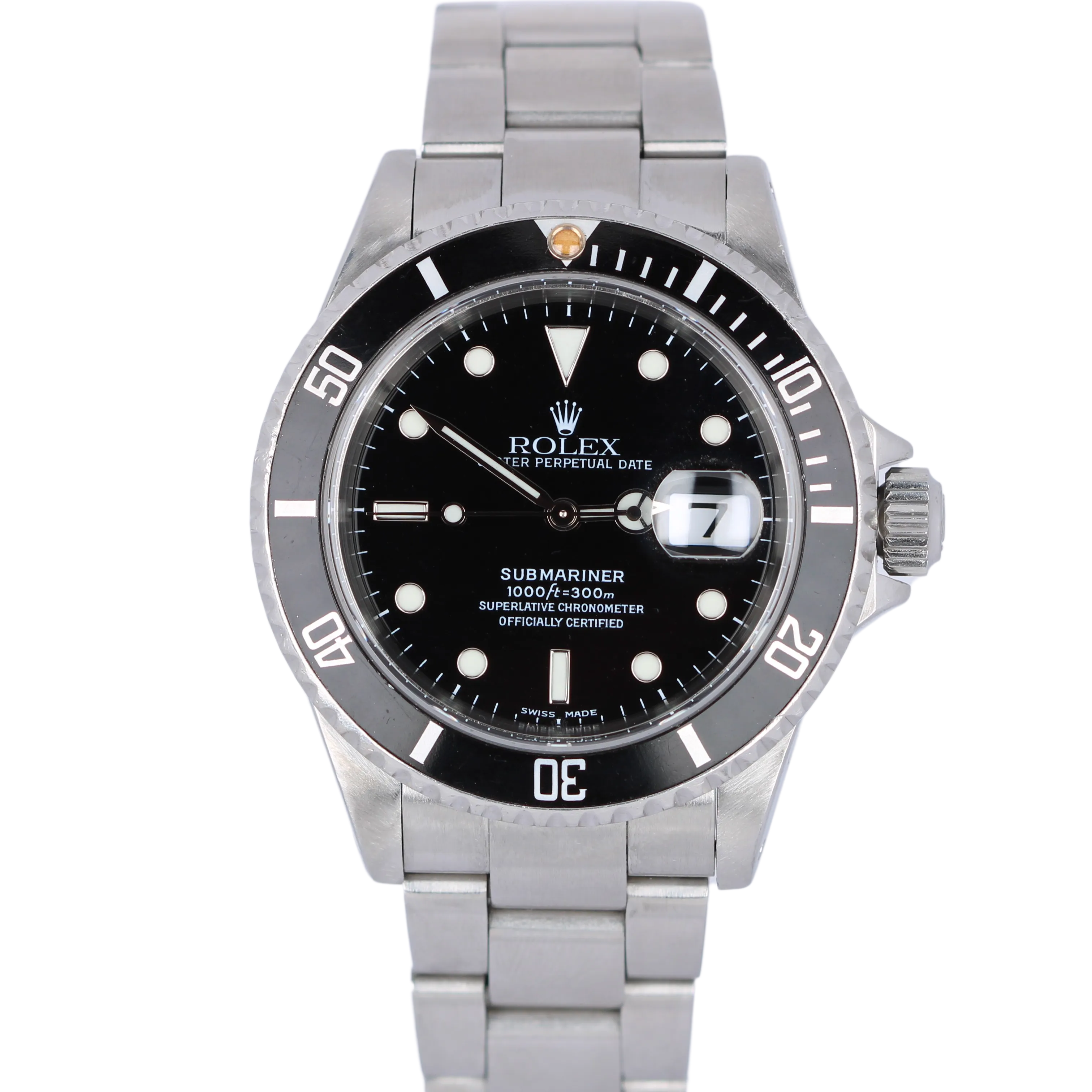 Rolex Submariner Date 40mm Black Dial Stainless Steel 16610 Watch