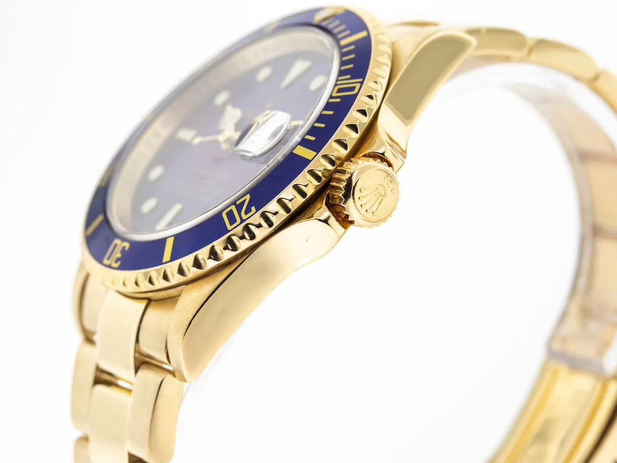 Rolex Submariner Date 40mm Yellow Gold Blue Dial & Blue Bezel 16618