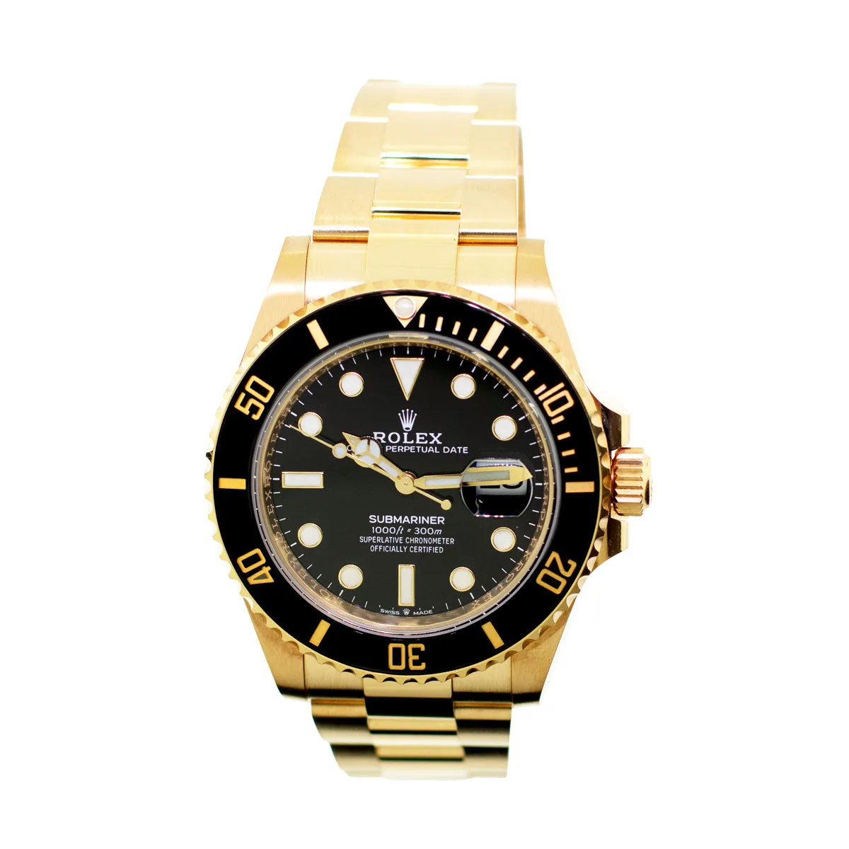 Rolex Submariner Date 41mm Yellow Gold Black Index Dial & Black Ceramic Bezel 126618