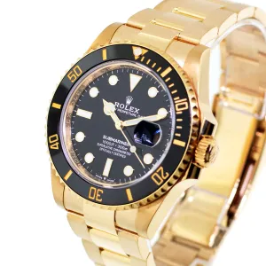 Rolex Submariner Date 41mm Yellow Gold Black Index Dial & Black Ceramic Bezel 126618