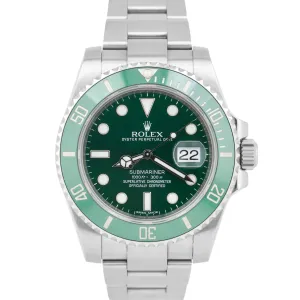 Rolex Submariner Date HULK Stainless Steel Green 40mm 116610 LV Watch CARD B P