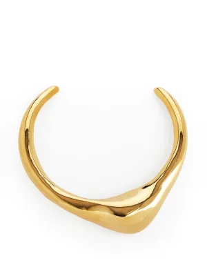 Sculptural gold-plated neck cuff