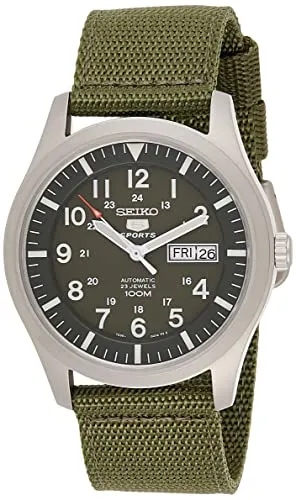 Seiko 5 Men's SNZG09K1 Sport Analog Automatic Khaki Green Canvas Watch