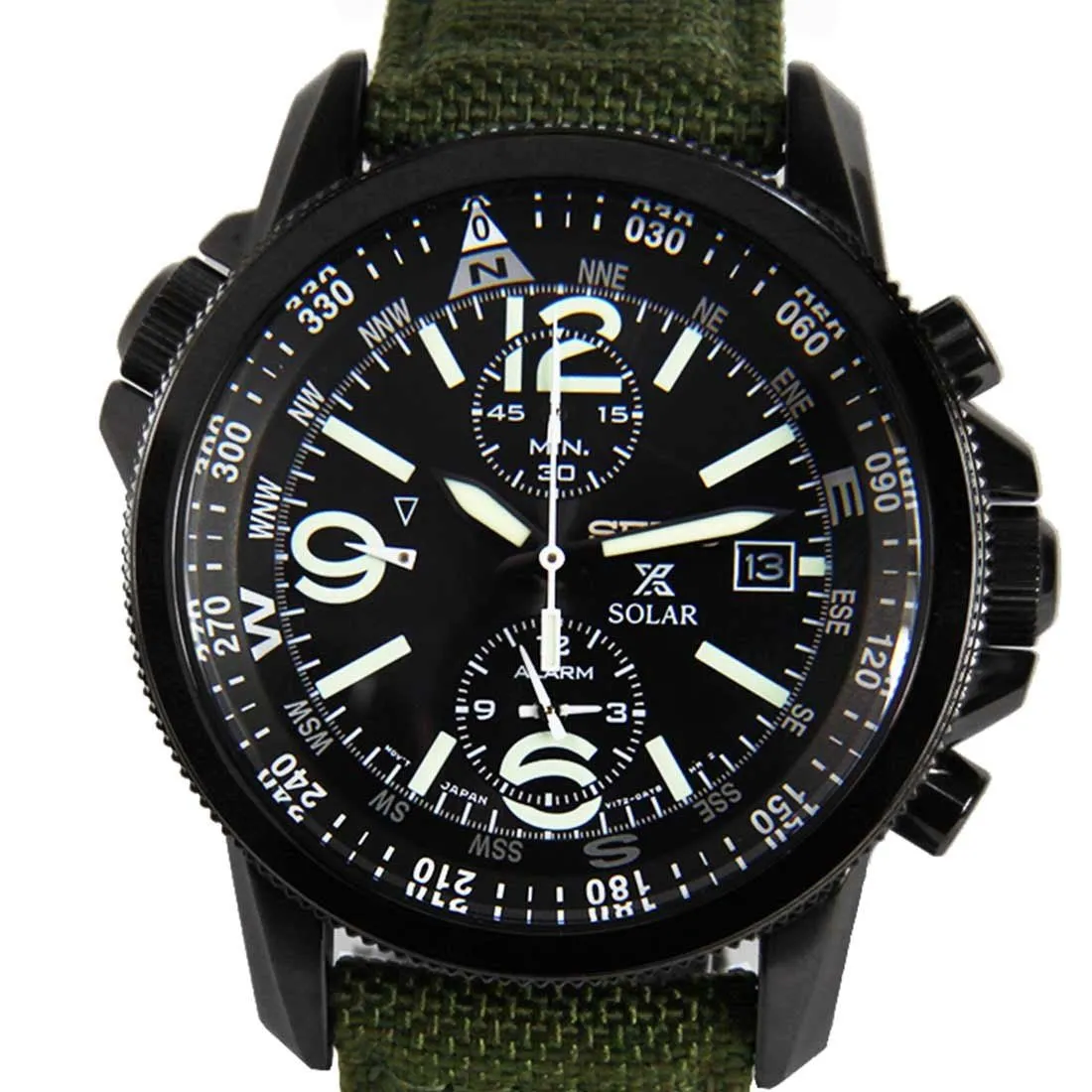 Seiko Prospex Military Solar Green Nylon Watch SSC295 SSC295P1