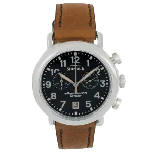 Shinola 41mm Runwell 2 sub Midnight Blue Dial on British Tan Strap with Buckle